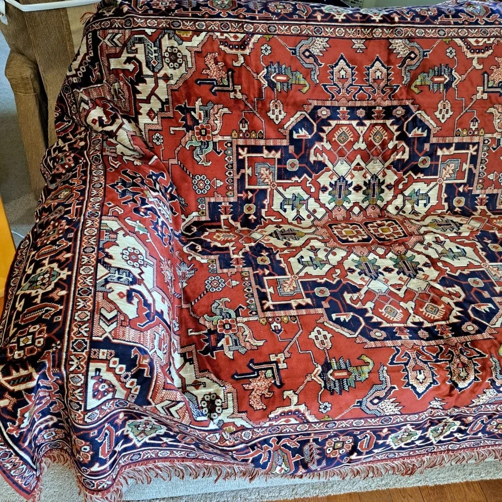 Vintage 1960s East German Sofa Cover / Rug – Vibrant & Mint Condition 74 X 58